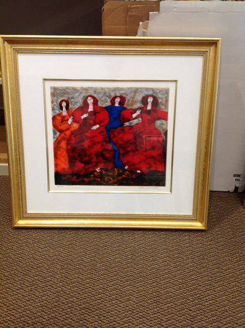 35x32.5 Framed Harry Gutman "Sisters"