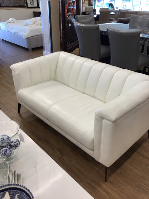 White Vinyl Loveseat