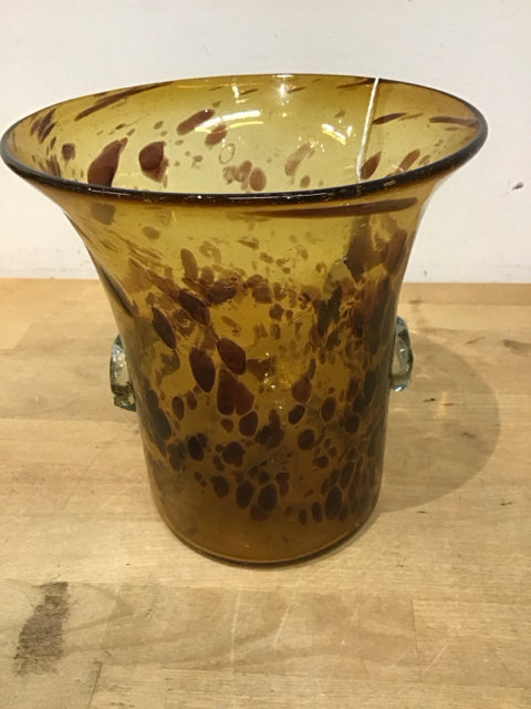 8" Tortoise Glass Vase