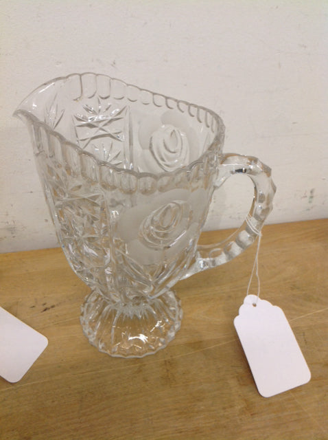 9" Vintage Cut Crystal Pitcher