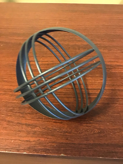 5" Black Metal Decorative Orb