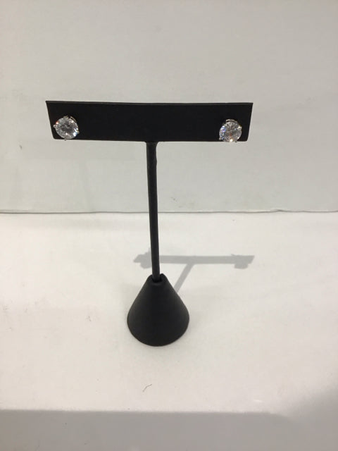 925 Silver 7mm Diamond Stud Earrings
