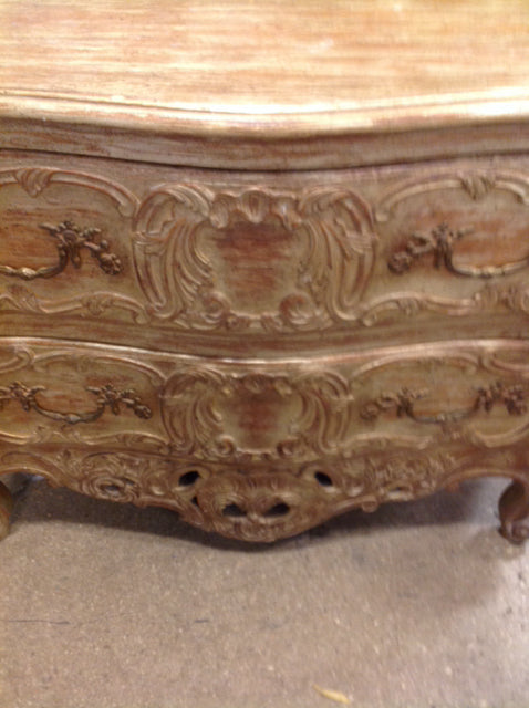 Chest- Ornate Gold Wood 2 Drawer