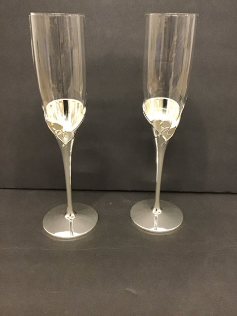 Pair Lenox "True Love" Champagne Flutes