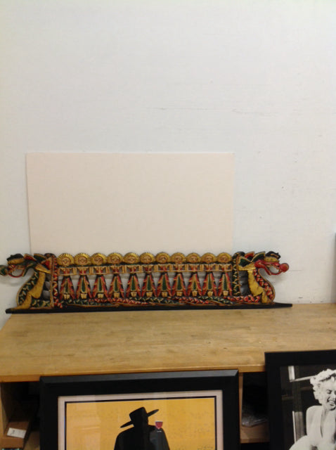 58" Carved Wood Indonesian Women on Dragon Boat