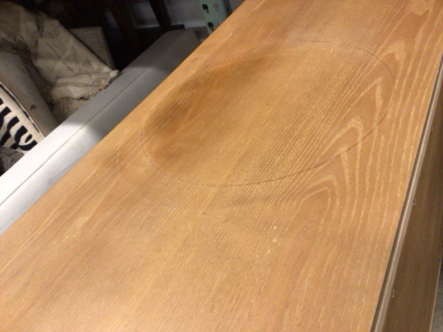 AS-IS Stanley 9 drawer light wood dresser (Large ring mark on top surface)