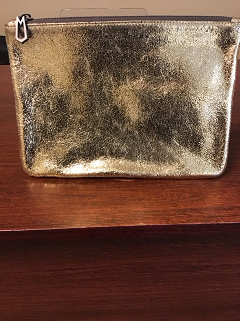 Marc Jacobs Leather Gold Metallic Cllutch