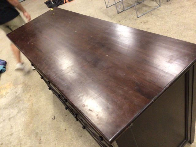 24" X 66" AS-IS PB Eight Drawer Wood Dresser(Top Scratched)
