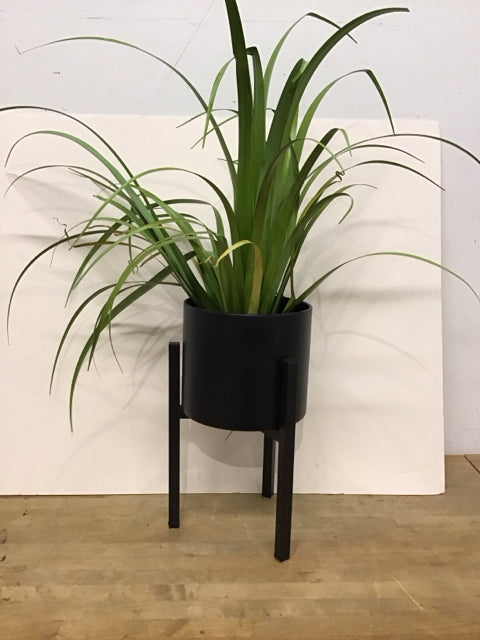 Faux Greens in Black Planter w/Stand