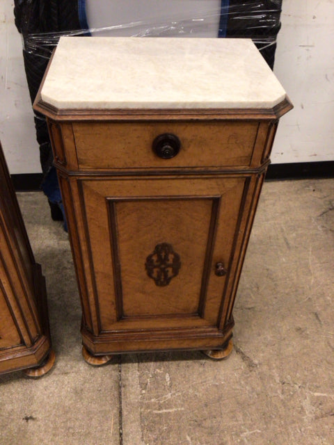 19" X 13 1/2" Stone Top One Drawer/One Door Lightwood Cabinet