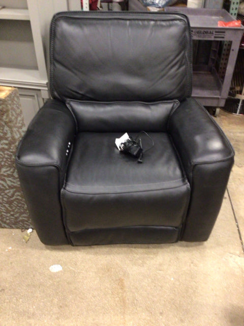 City Furniture Vinyl Black Power Recliner