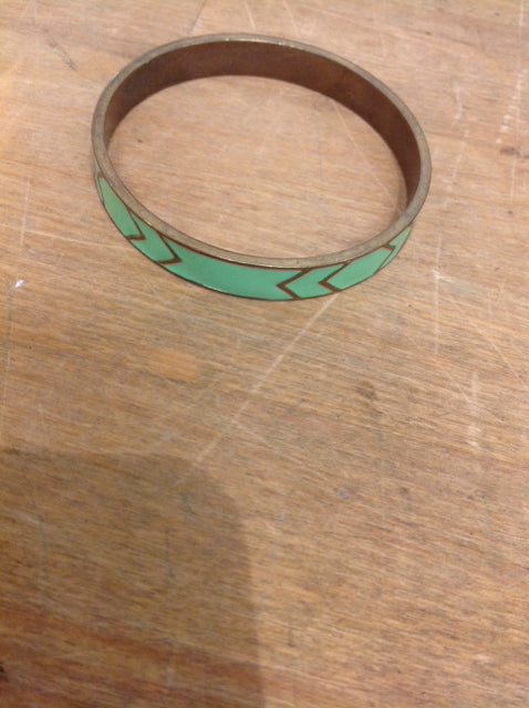 Bracelet- Green & Gold Enamel