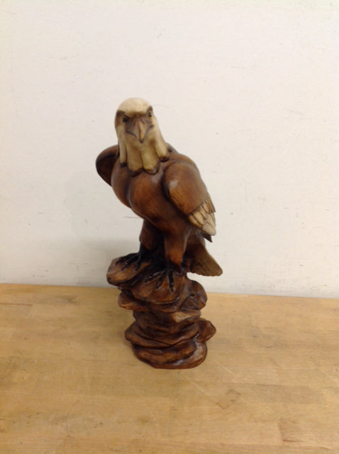 18" Wood Carved Bald Eagle