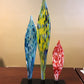 26" H Art Glass Blue Green Red Sculpture