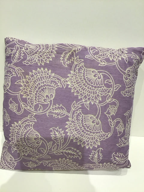 Purple Pillow w/Floral Decor