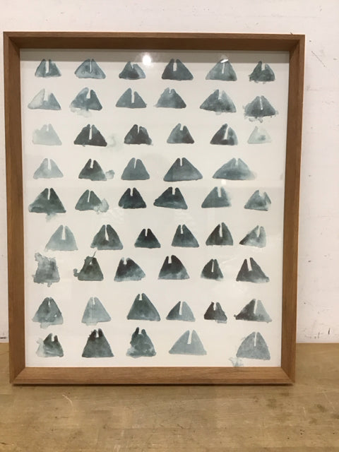 24x20 Framed Blue Batik Print