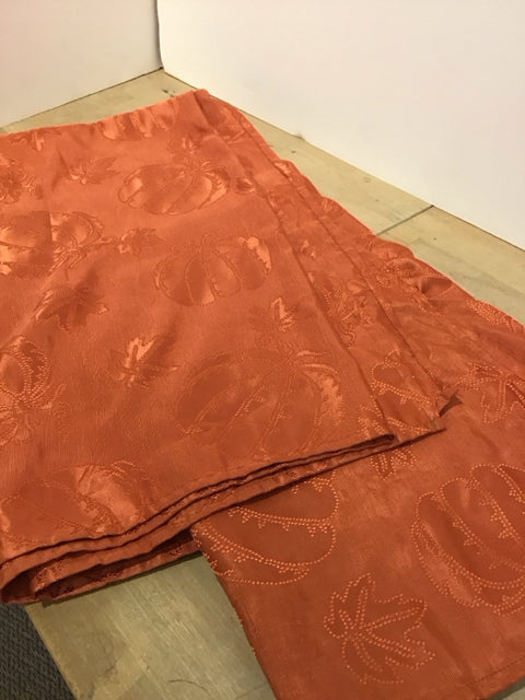 Orange Tablecloth w/Pumpkin Stitching