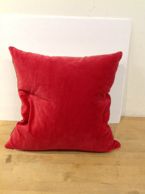 Red Velvet/Linen Pillow