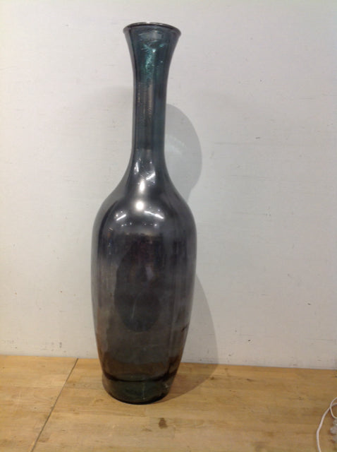 39" Grey Glass Vase
