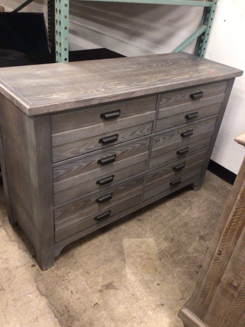 AS-IS 19" X 55" City Furniture Grey Six Drawer Dresser