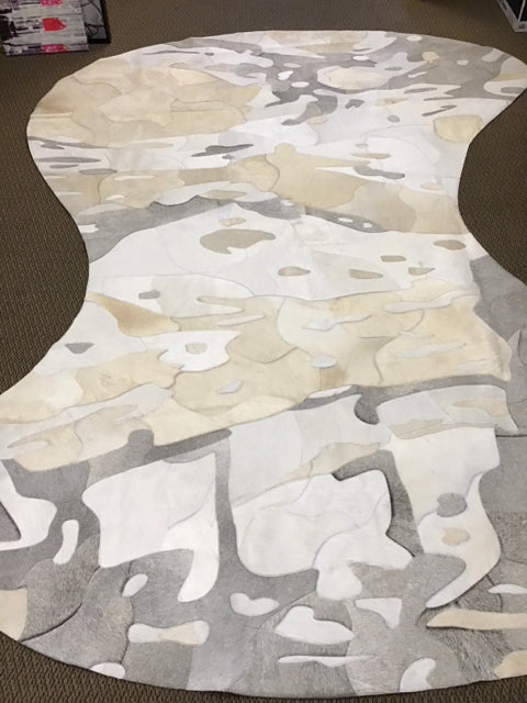 8'10"x10" Bazilian Hide Cream Gray Beige Rug By Tanner Maison