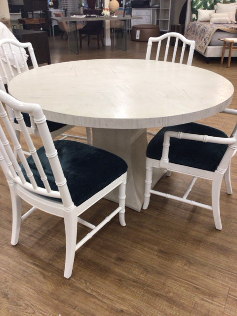 54" Universal Furniture Off White Round Pedestal Dining Table