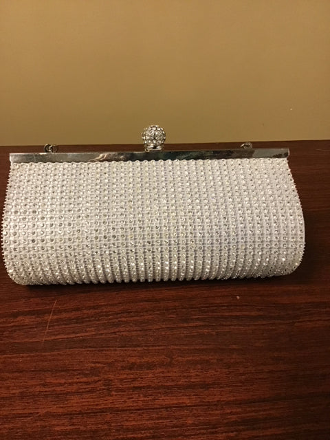 Silver Metallic & Rhinestone Purse