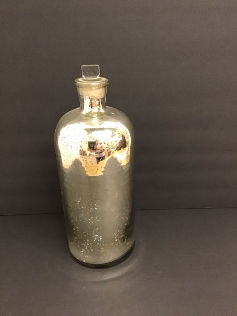 14" Silver Speckled Glass Jar