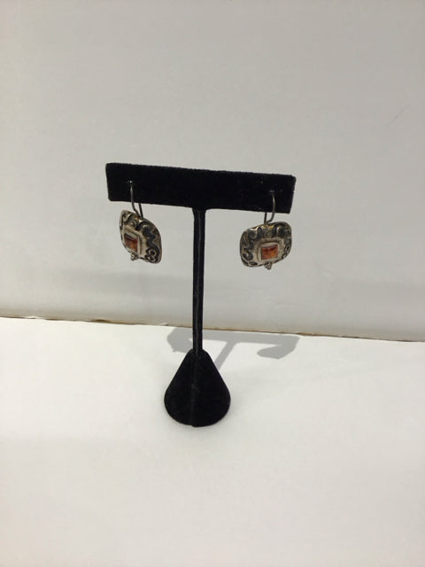Silver Earrings w/Amber