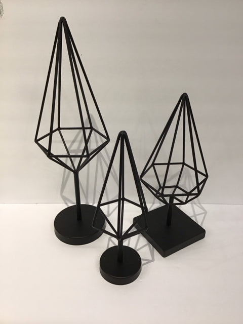 18",13",12" Graduated Black Table Decor