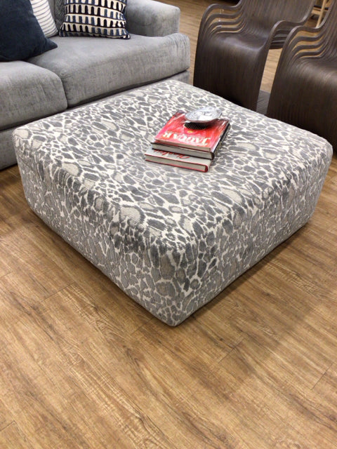 City Furniture Grey leopard Print Ottoman