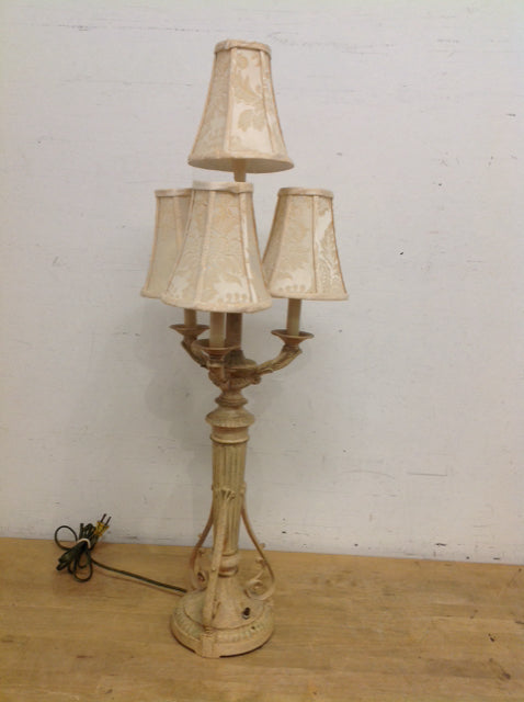 3-Way 3 Light Column Lamp w/Shades