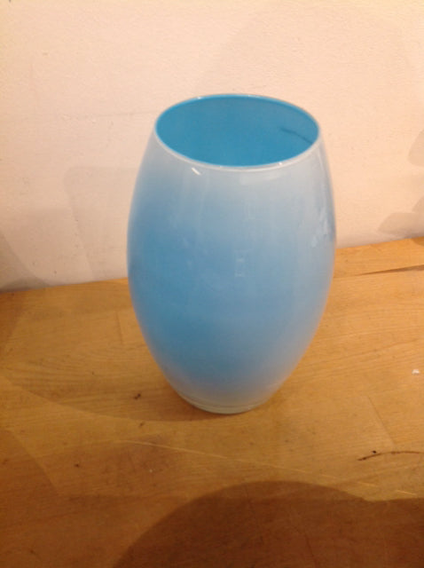 Vase- 7" Poland Blue Glass