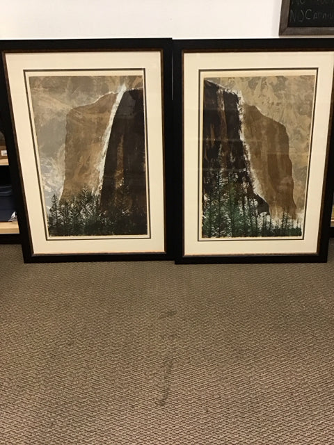 35x48 Pair Framed "Yosemite Valley" H Bradford