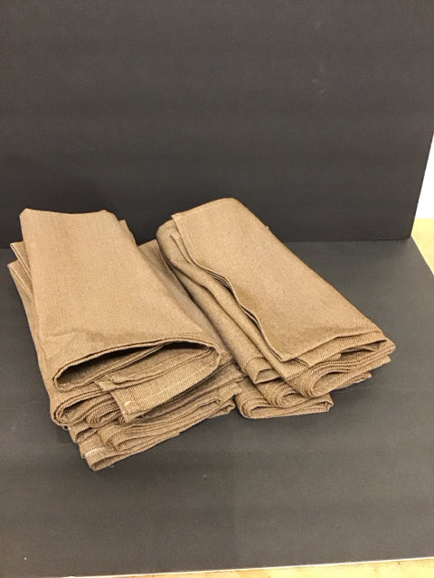 Set/12 Brown Linen Weave Napkins