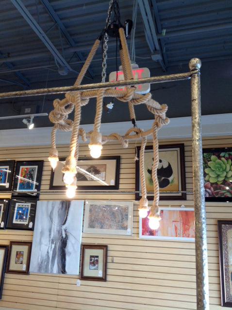 Draper 6-Light Jute Rope Chandelier