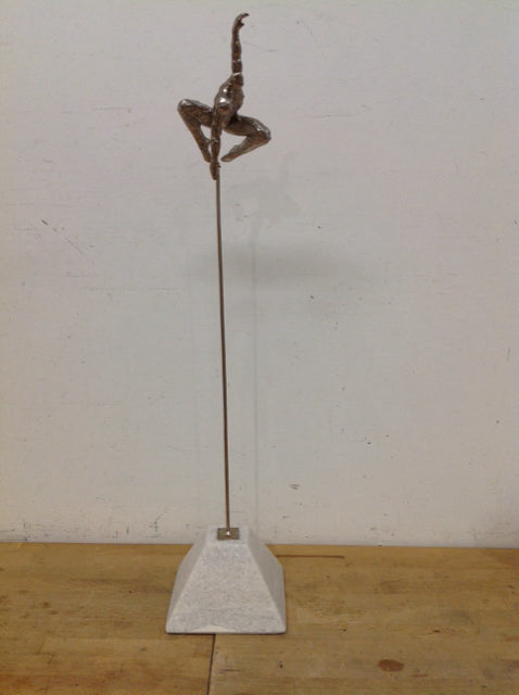Metal Acrobat on Marble Stand
