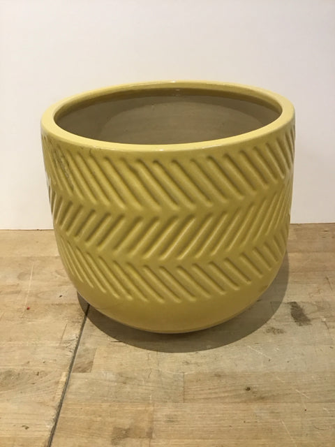 11" Yellow Ceramic Planter