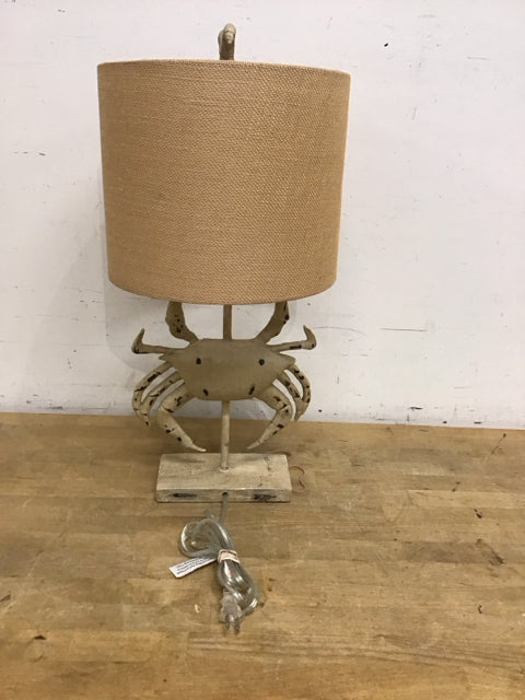 22" Maize Metal Crab w/Burlap Shade