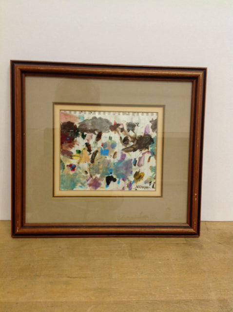 12"x13" Framed Justin Obradovic Paint on Paper
