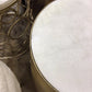 AS-IS Round Marble Insert Gold Metal End Table(Chip In Top)
