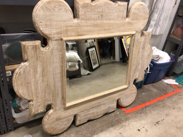 63 1/"2 X 50" Wood Framed Beveled Mirror