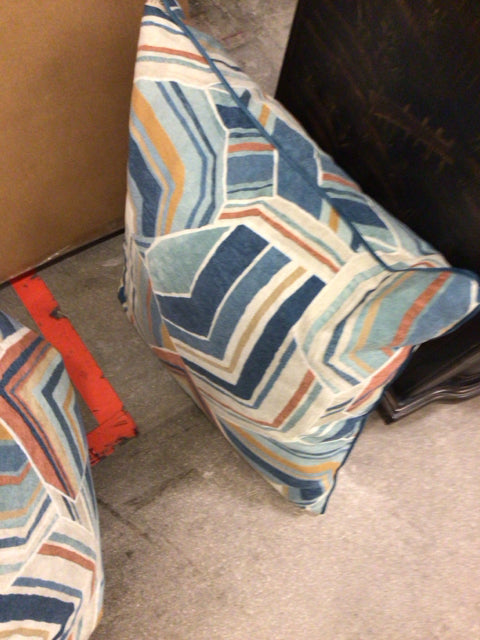 Blue/Orange Pattern Pillow