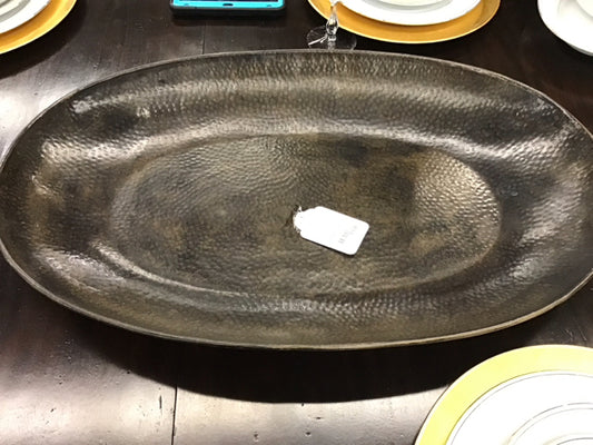 26.5"x17" PB Hammered Metal Oblong Charger Tray