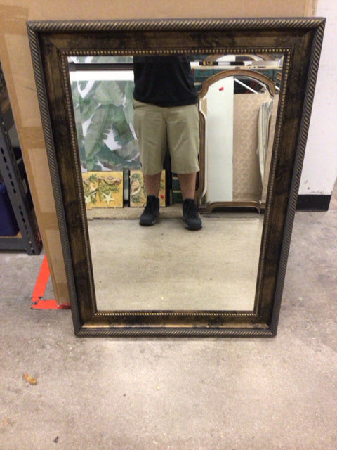 30 1/2" X 42 1/4" Gold Framed Beveled Mirror