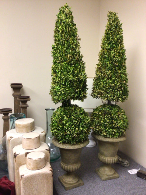 46" Faux Topiaries In Resin Planter