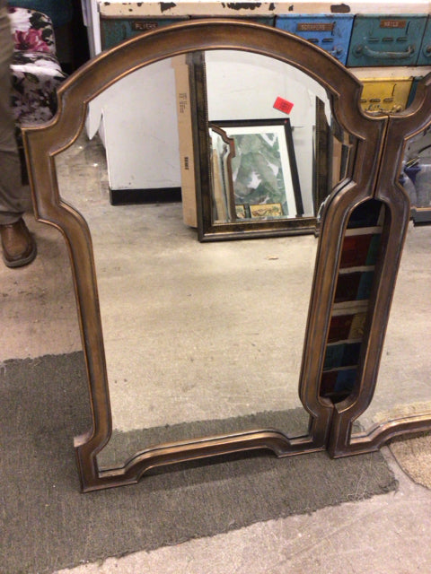 25" X 40 3/8" Uttermost Gold Arch Framed Beveled Mirror