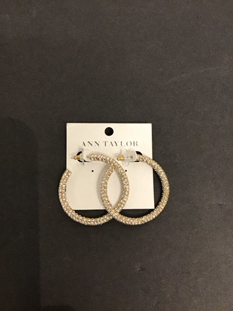 Gold Hoop Rhinestone Earrings
