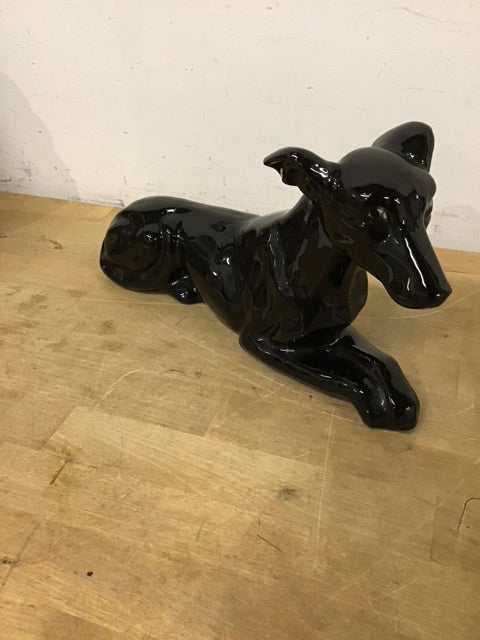 13" Black Ceramic Doberman Pinscher