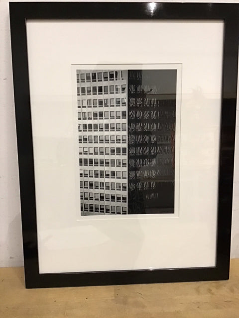 23"x18" Black & White High Rise Art Print